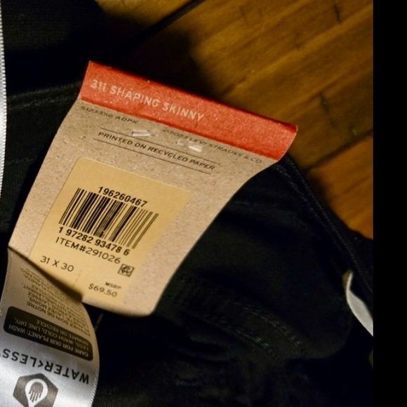 LEVI’S 311 black, shaping skinny jeans 31x30, Sophisticated, slimming NWT - Picture 2 of 7